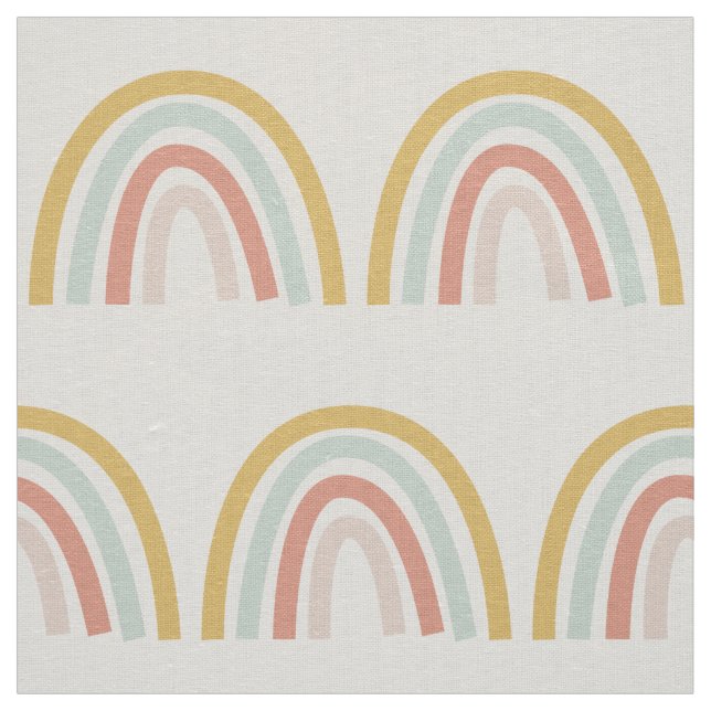 Tela Boho Pastel Rainbow Natural Ivory Linen Fabric (Retal)