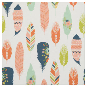 Tela Boho Tribal Feather Fabric