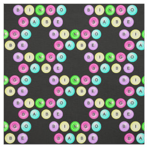 Tela Bolas del bingo del bebé del bingo en negro