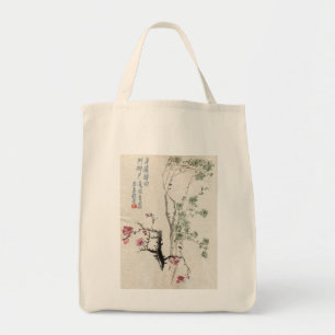 Tela Bolso asiático de la flor de cerezo del vintage