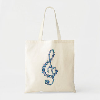 Tela Bolso azul de los puntos del Clef agudo de la