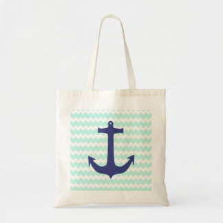 Tela Bolso azul del ancla de la menta elegante de
