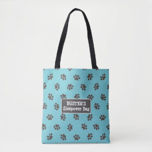 Tela Bolso Azul Huellas de Pata de Perro