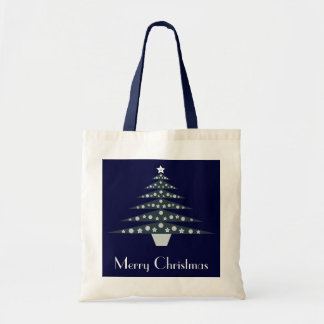 Tela Bolso azul y blanco fresco del regalo del árbol de