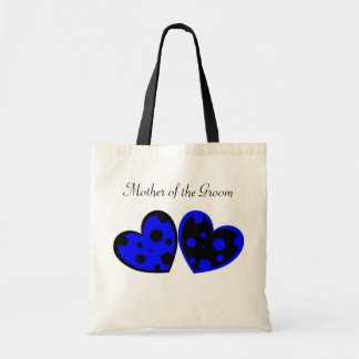 Tela Bolso azul y negro de los corazones
