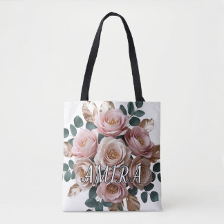 Tela Bolso bandolera de monograma floral de oro rosa pe