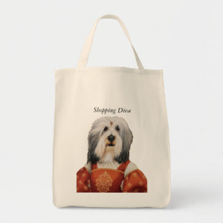 Tela Bolso barbudo de la diva de las compras del collie