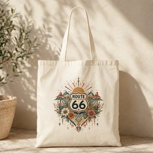 Tela Bolso Boho Desierto Floral al lado de la carretera