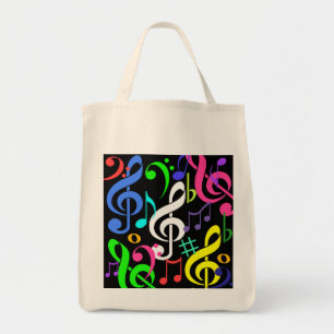 Tela Bolso colorido de las notas musicales