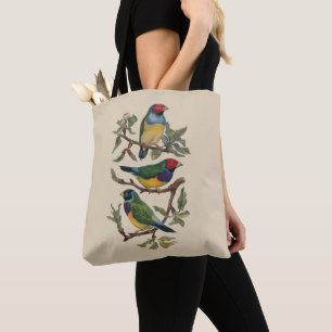 Tela Bolso colorido del regalo de los pájaros de la