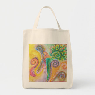 Tela Bolso con diseño colorido del pájaro de Swirly