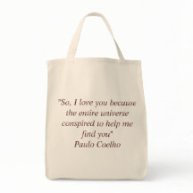 Bolso con la cita de Paulo Coelho