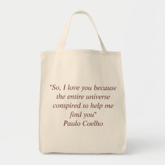 Tela Bolso con la cita de Paulo Coelho
