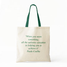 Bolso con la cita de Paulo Coelho
