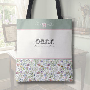 Tela Bolso de accesorios para músico de oboe con flores