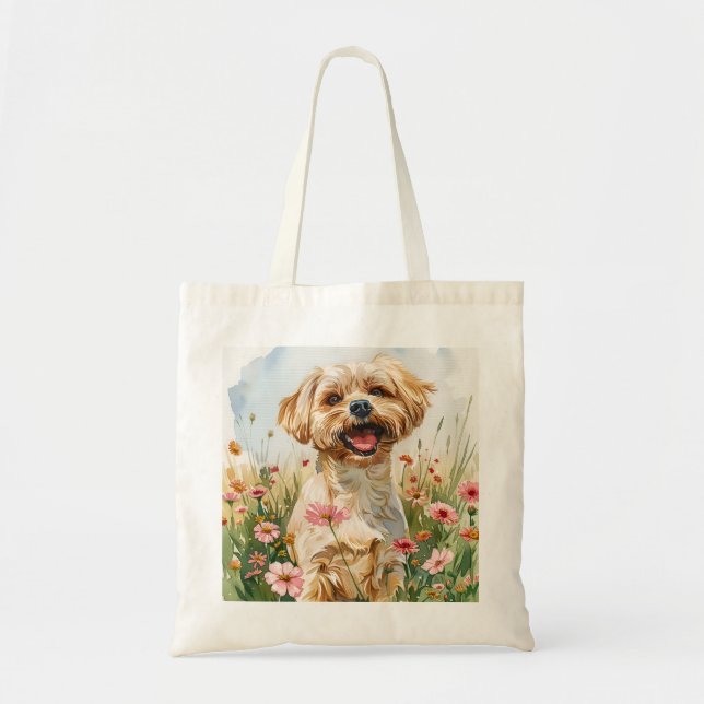 Tela Bolso de acuarela maltés (Frente)