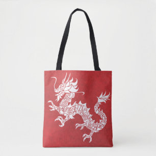 Tela bolso de aleta de dragón rojo