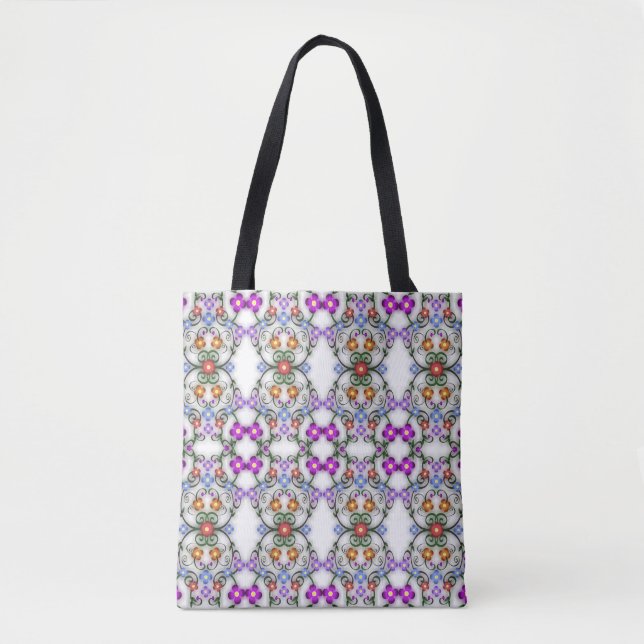Tela bolso de aleta de flores ornamentales (Anverso)