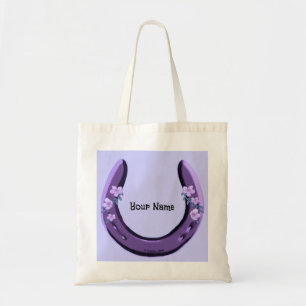 Tela Bolso de aleta de herradura de flores moradas