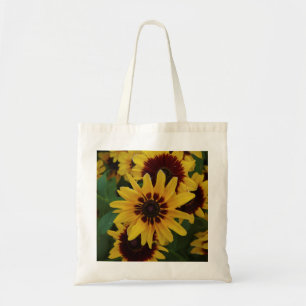 Tela Bolso de aleta de las flores amarillas marrones