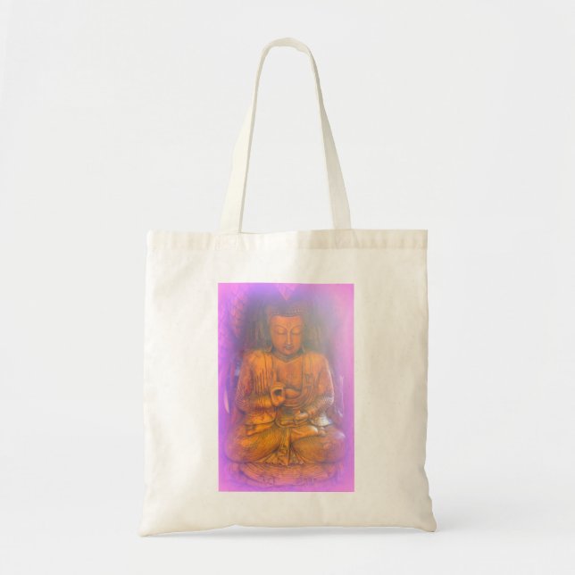 Tela bolso de aleta morada aura buddha (Frente)