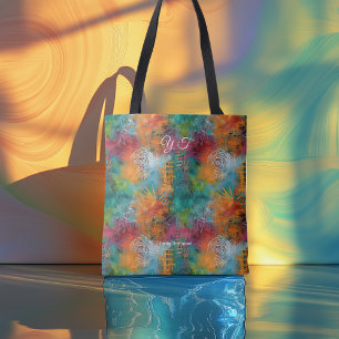 Tela Bolso de Arte Abstracto Contemporáneo Vibrante Tie