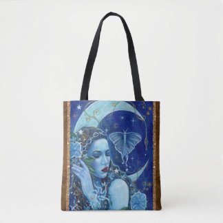 Tela Bolso de arte de diosa luna por Renee Lavoie