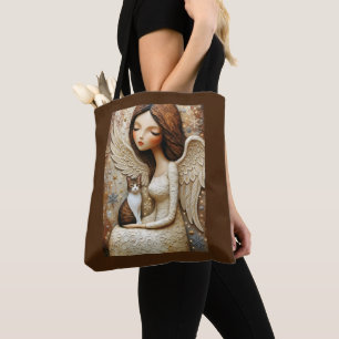 Tela Bolso de arte de gato de Navidad caprichoso doncel