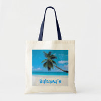 Bolso de Bahamas - playa, arena blanca y palma