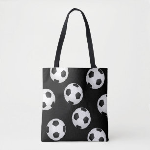 Tela bolso de baloncesto de fútbol diseño blanco y negr