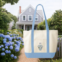 Bolso de barco con monograma de hortensias en chin