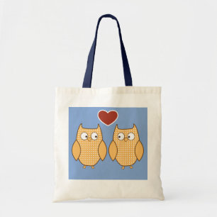 Tela Bolso de biblioteca de búho, amor al corazón