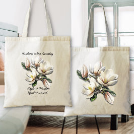 Tela Bolso de bienvenida de boda Flores de magnolia sur