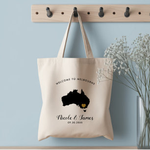 Tela Bolso de bienvenida para boda en Australia, negro