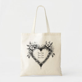 Tela Bolso de boda con corazón floral personalizado