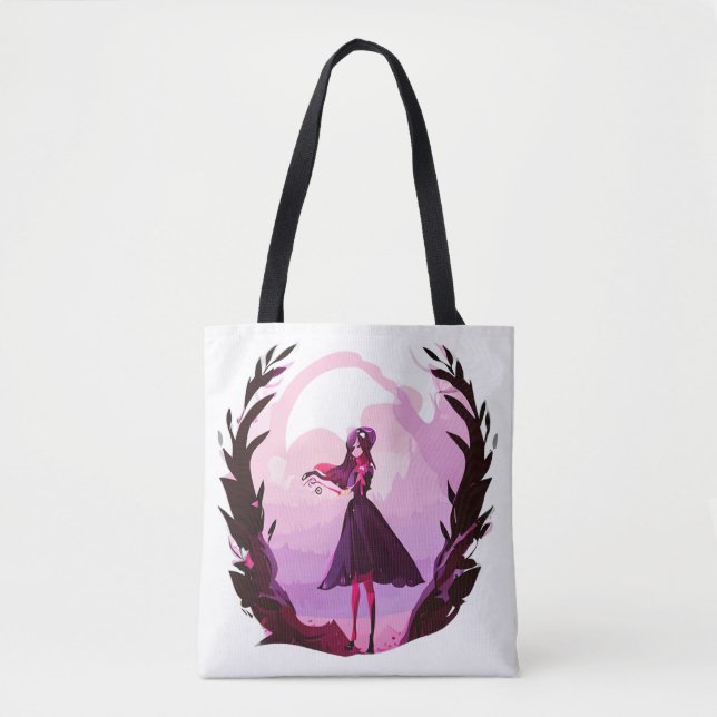 Tela bolso de chica tote de caramelo de anime (Anverso)