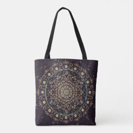 Tela Bolso de color morado oscuro de la mandala del