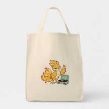 Bolso de comestibles natural Felix escuchando vini