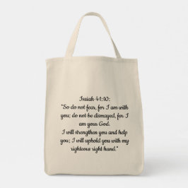 Tela Bolso de compras con Biblia Fe sobre el miedo flor