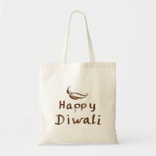 Tela Bolso de compras con el texto Diwali feliz