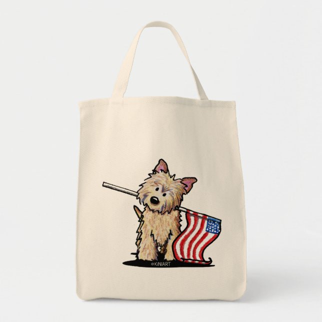 Tela Bolso de compras de Cairn Terrier de EE. UU. (Frente)