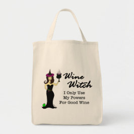 Tela Bolso de compras de la bruja del vino