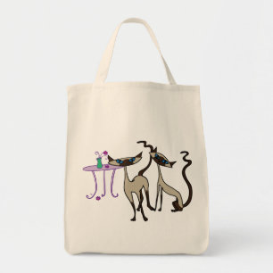 Tela Bolso de compras de los gatos siameses