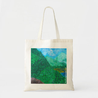 Tela bolso de compras de tote con vistas a la montaña
