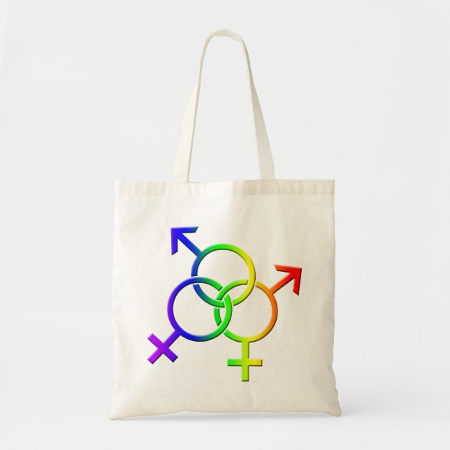 Tela Bolso de compras del amor del arco iris de la (Frente)