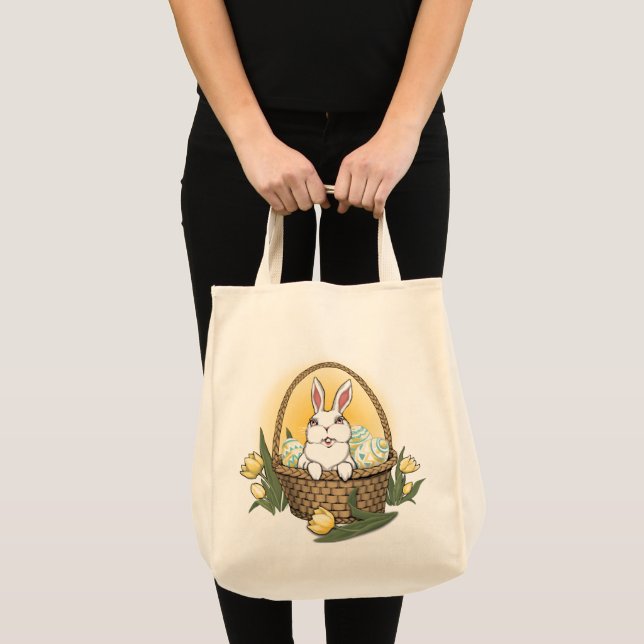 Tela Bolso de compras del arte del conejito de pascua (Anverso (producto))