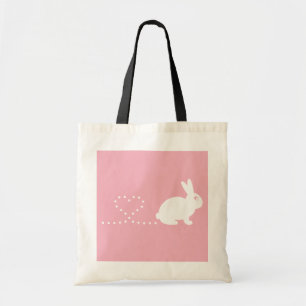 Tela Bolso de compras del conejo del corazón de Poopin