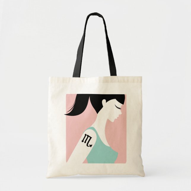 Tela Bolso de compras del zodiaco - escorpión (Frente)