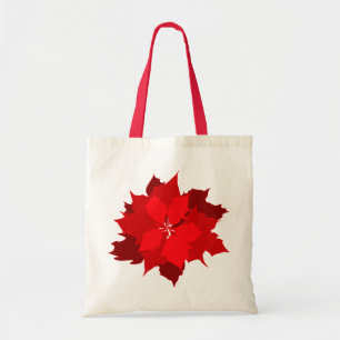 Tela Bolso de compras estacional gráfico del poinsettia