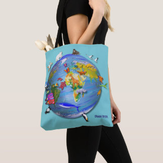 Tela Bolso de compras reutilizable - turquesa - tierra